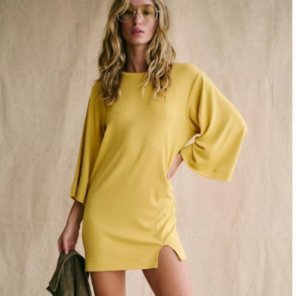 New Free People Yellow Mini Dress
